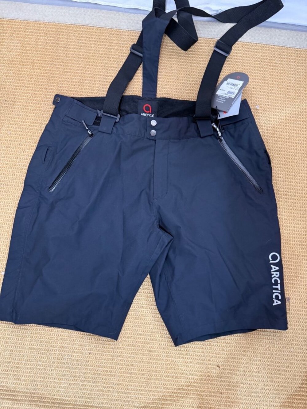 Arctica Ski Racing Traing Shorts New Sz XL Black Reflective Scotchlite Suspender